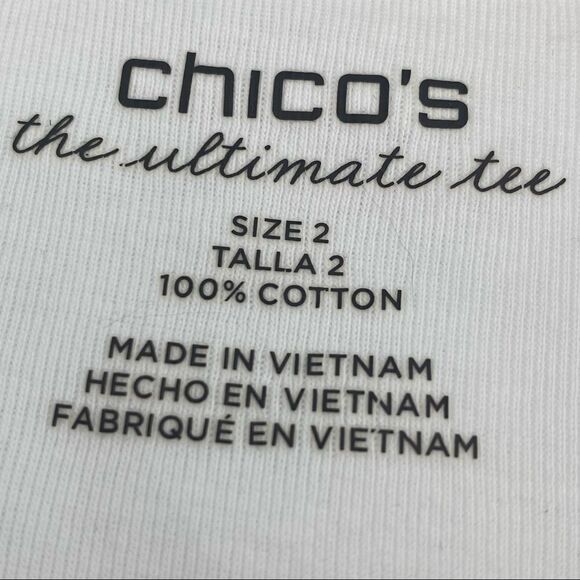 Chico’s Ultimate cotton V-neck tee in white size large - Picture 6 of 6